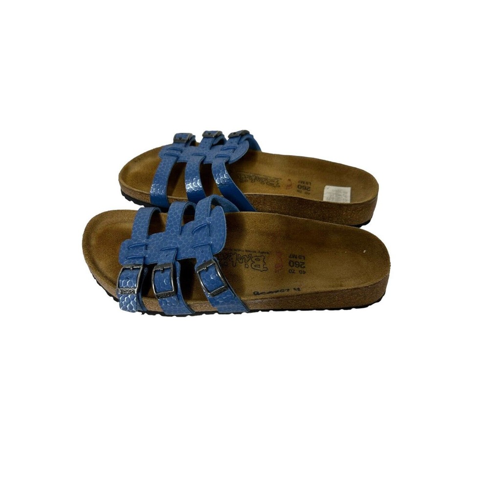 Birkenstock Blue Triple Strap Sandals with Textured Finish - Picture 2 of 8